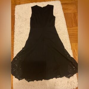 Elegant Black Lace fit & flare midi dress size 4 petite